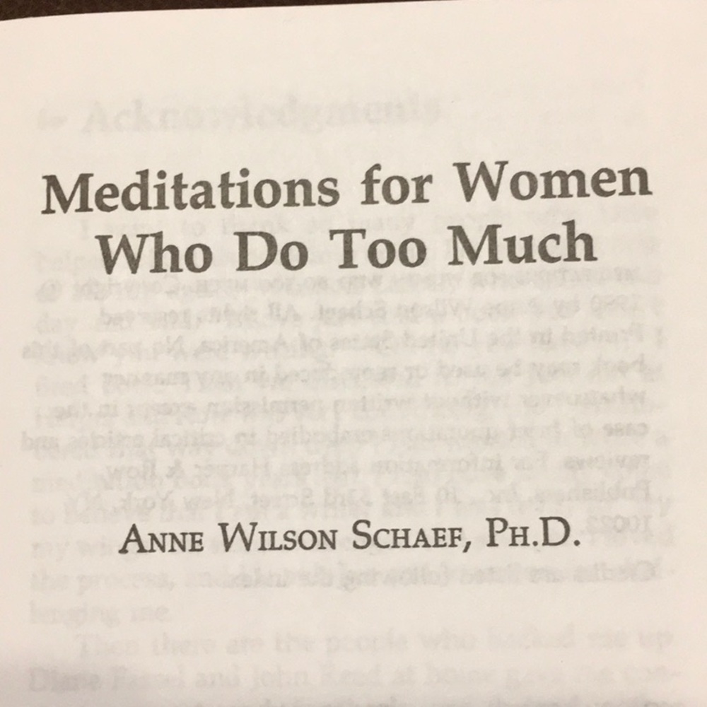 NWT, Hardcover book, Dr.Anne Wilson Schaef,MEDITATIONS FOR WOMEN WHO DO TOO MUCH - Picture 5 of 5